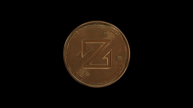 A coiling loop ZCoin crypto with an alpha channel