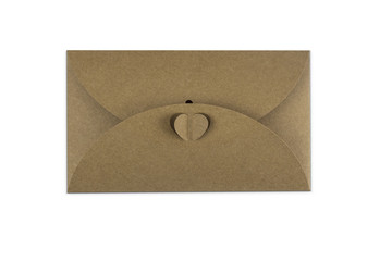 Brown craft envelope on white background. isolated.