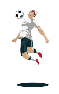 2698399 Soccer Player Kicking Ball. Vector Illustration