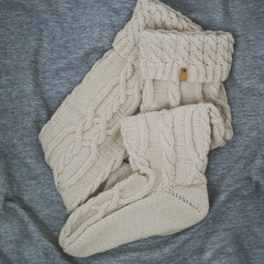 Fototapeta na wymiar knitted socks - winter present