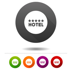 Five star Hotel icon. Travel symbol sign. Web Button.