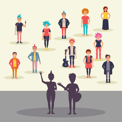 Punk concert. Vector. Cartoon