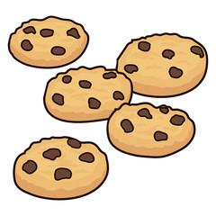 vector set of chocolate chip cookies