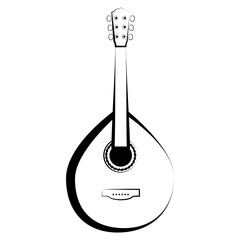 Isolated portuguese guitar. Musical instrument