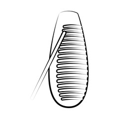 Isolated guiro outline. Musical instrument
