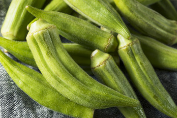 Raw Green Organic Okra Vegetables