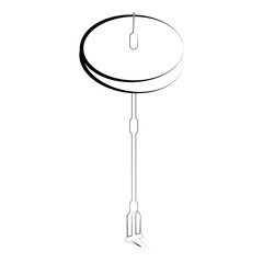Isolated hi-hat outline. Musical instrument