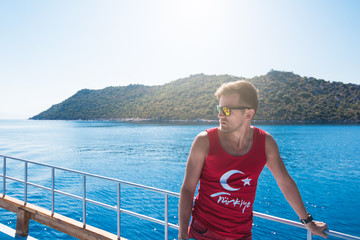 Sea, near ruins of the ancient city on the Kekova island, Turkey