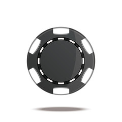 Black casino chip. vector illustration