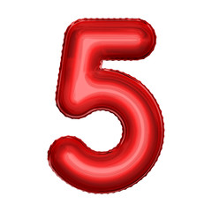 Cartoon foil balloon symbol. Realistic 3d illustration. Birthday party, children party, kindergarten event and celebration.