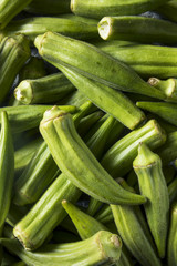 Raw Green Organic Okra Vegetables