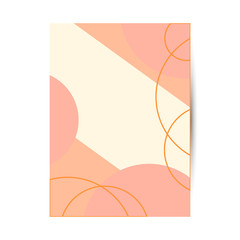 Cover for a book, notebook or diary in the style of abstraction from lines and circles in gentle tones of peach color.,vector