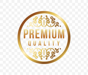 High Quality Luxury Label on Transparent Background . Vector Isolated Illustration