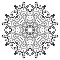 Flower Mandala. Vintage decorative elements. Oriental pattern, vector illustration. Coloring book page. Islam, Arabic, Indian, moroccan spain turkish mystic ottoman motifs