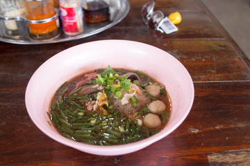thai noodle in a pork soup