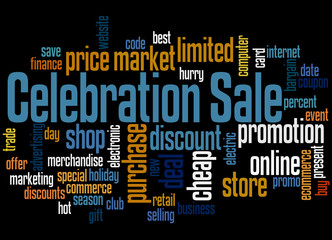 Celebration sale word cloud concept 2