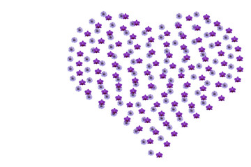 Heart  flower heart  isolated on white background.Love concept.