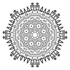 Flower Mandala. Vintage decorative elements. Oriental pattern, vector illustration. Coloring book page. Islam, Arabic, Indian, moroccan spain turkish mystic ottoman motifs