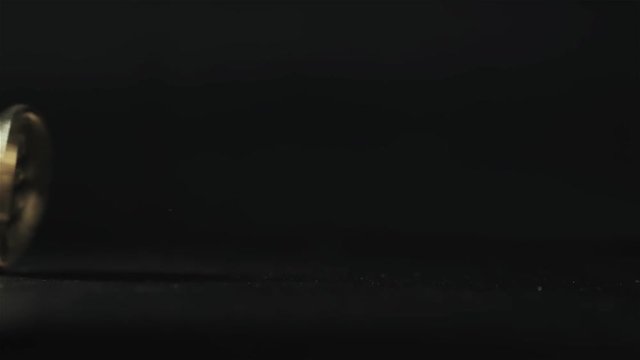 The End of Bitcoin bitcoin gold dropped to dark background slow motion
