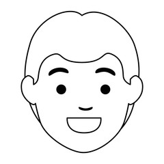 young man head avatar character vector illustration design