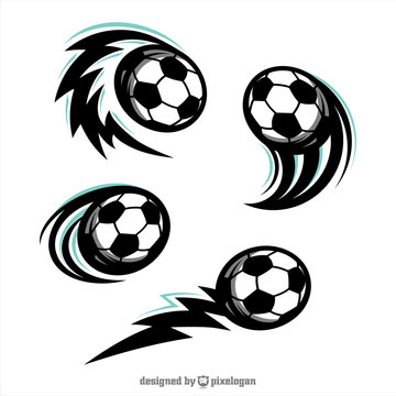 Football Swoosh Set of 4 Logo