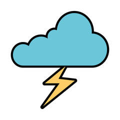 weather cloud rainy with ray vector illustration design