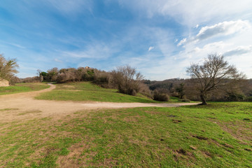 Monterano (Italy) - A ghost medieval town in the country of Lazio region, located in the province of Rome, perched on the summit plateau of the hill tuff.