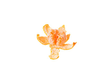 Naklejka na ściany i meble Fresh juicy tangerines in bright white - vitamin diet.