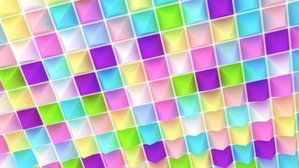 Holographic pyramids background. 3d illustration. Multicolor wallpaper. Smooth pastel texture. Spikes abstract. Sharp objects. 3d rendering backdrop.