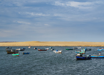 Fototapeta na wymiar Port in Lagunillas, Paracas National Reserve, Ica Region, Peru