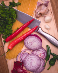 preparation for cooking with vegetables
