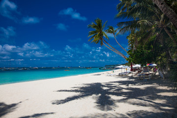 Fototapeta na wymiar Beautiful tropical White beach on Boracay. Philippines.