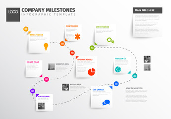 Dotted Line Path Timeline Infographic