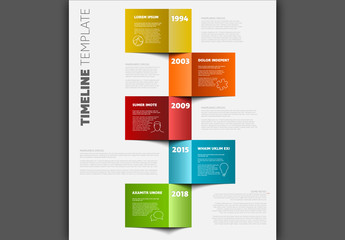 Colorful Stacked Boxes Timeline Infographic