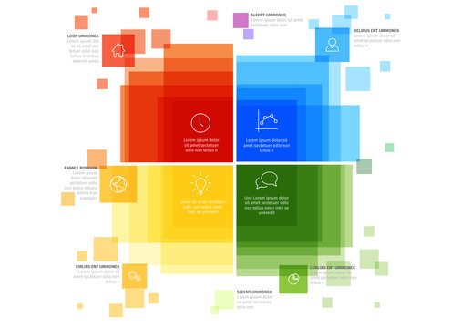 Primary Color Square Overlay Infographic