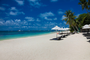 Obraz na płótnie Canvas Beautiful tropical White beach on Boracay. Philippines.