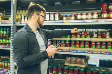 man confused with assortment of the store