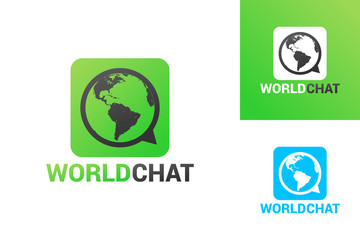 World Chat Logo Template Design Vector, Emblem, Design Concept, Creative Symbol, Icon
