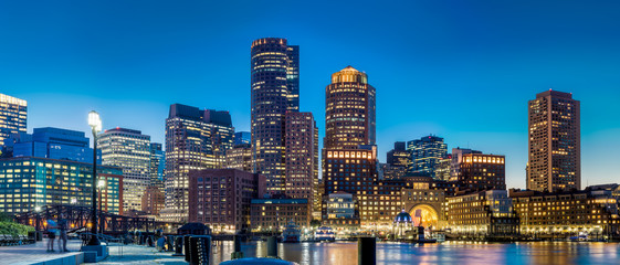 Boston Waterfront at Blue Hour