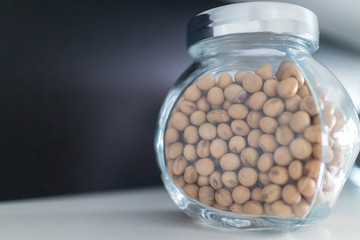 soy bean in a bottle,copy space