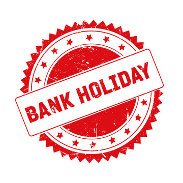 Bank Holiday red grunge stamp isolated
