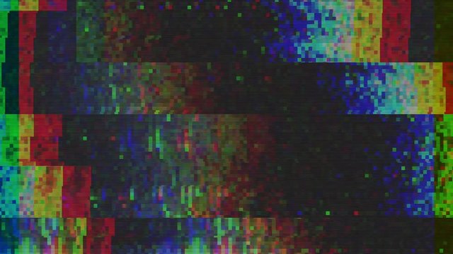 Unique Design. Abstract Digital Animation. Pixel Noise Glitch Error Video Damage