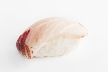 Japanese sushi rolls nigiri on white background