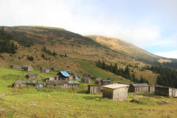 old houses in the mountains