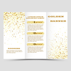 Gold sparkles on white background, banners. Golden background text. Banners logo, web, card, vip, exclusive, certificate, gift, luxury, privilege, voucher, store, present, shopping, sale.