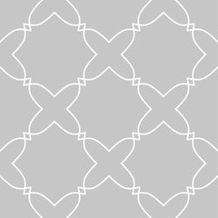 Fototapeta premium Gray and white geometric ornament. Seamless pattern