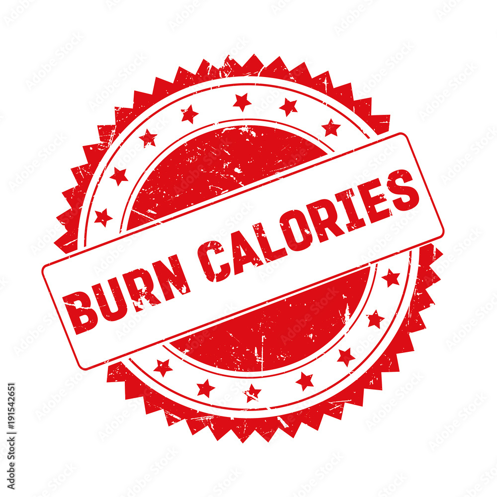 Wall mural burn calories red grunge stamp isolated