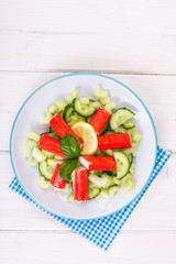 Spicy salad with crab sticks
