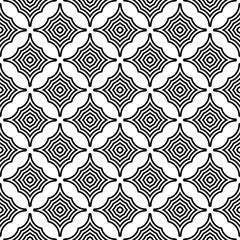 Geometric ornament. Black on white seamless pattern