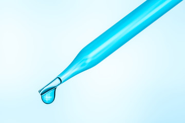 Experimental drops on glass dropper